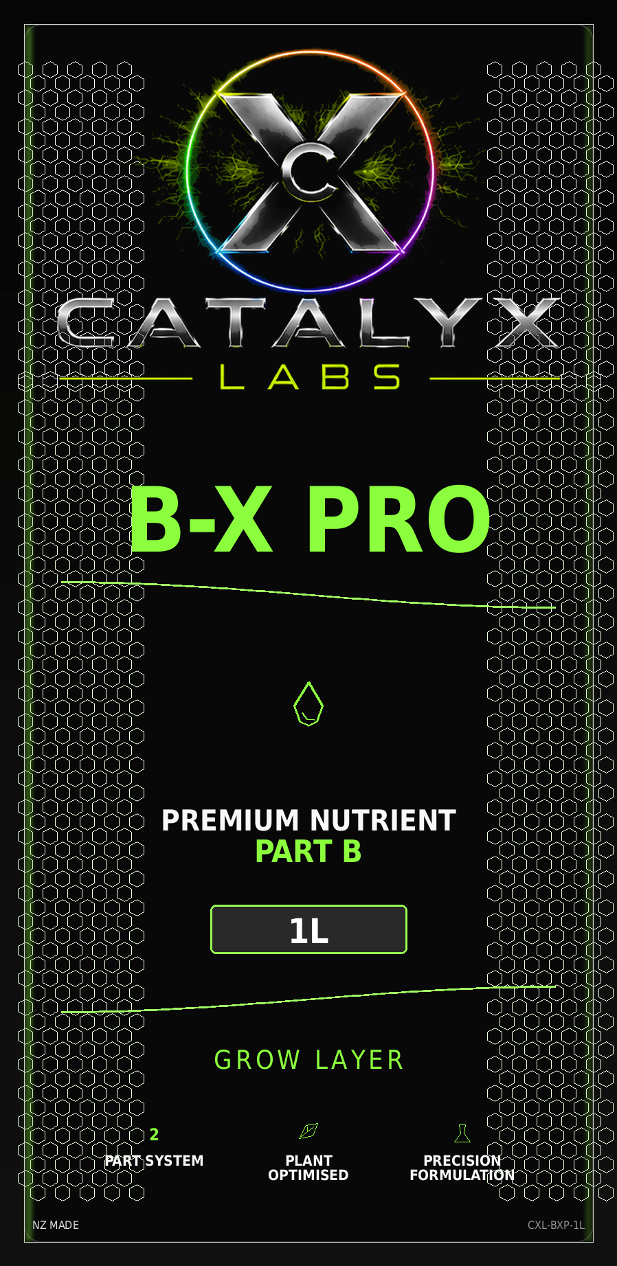 B-X PRO front label
